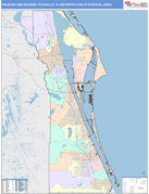 Palm Bay-Melbourne-Titusville Metro Area Digital Map Color Cast Style